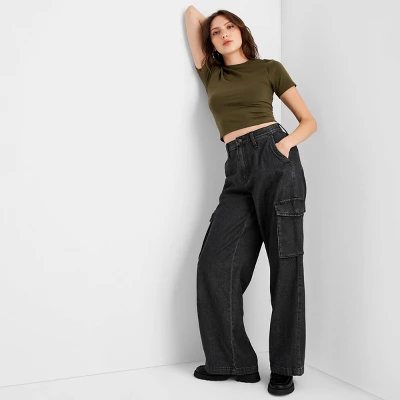 Women's High-Rise Wide Leg Denim Cargo Pants - Universal Thread™ Women's High-Rise Wide Leg Denim Cargo Pants - Universal Thread™ -Hot Sale Universal Thread Shop GUEST 1bc907e5 df86 4268 87d3 e6396148b3ea