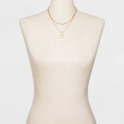 Hot Sale Universal Thread Shop 28 Ball & Medallion In Worn Gold Layer Necklace - Universal Thread™ Gold