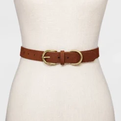 Women's Double Harness Metal Loop Belt - Universal Thread™ Cognac